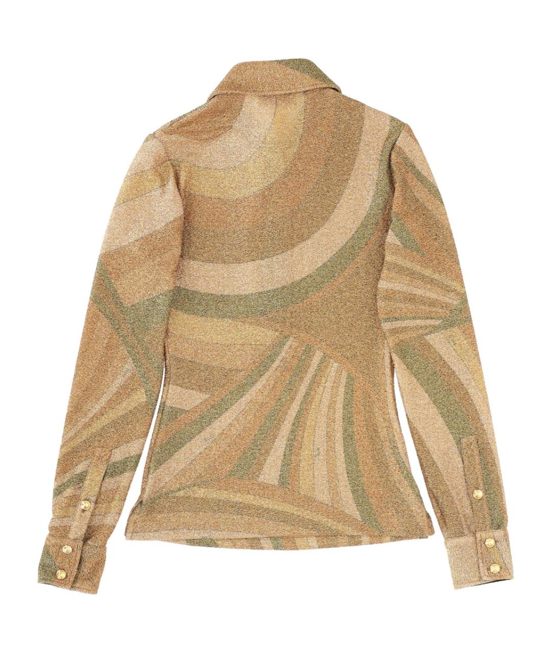 PUCCI Золотая полиамидовая блузы, фото 2