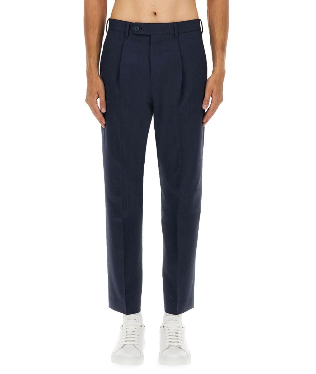 PAUL SMITH Синие шерстяные повседневные брюки, фото 5