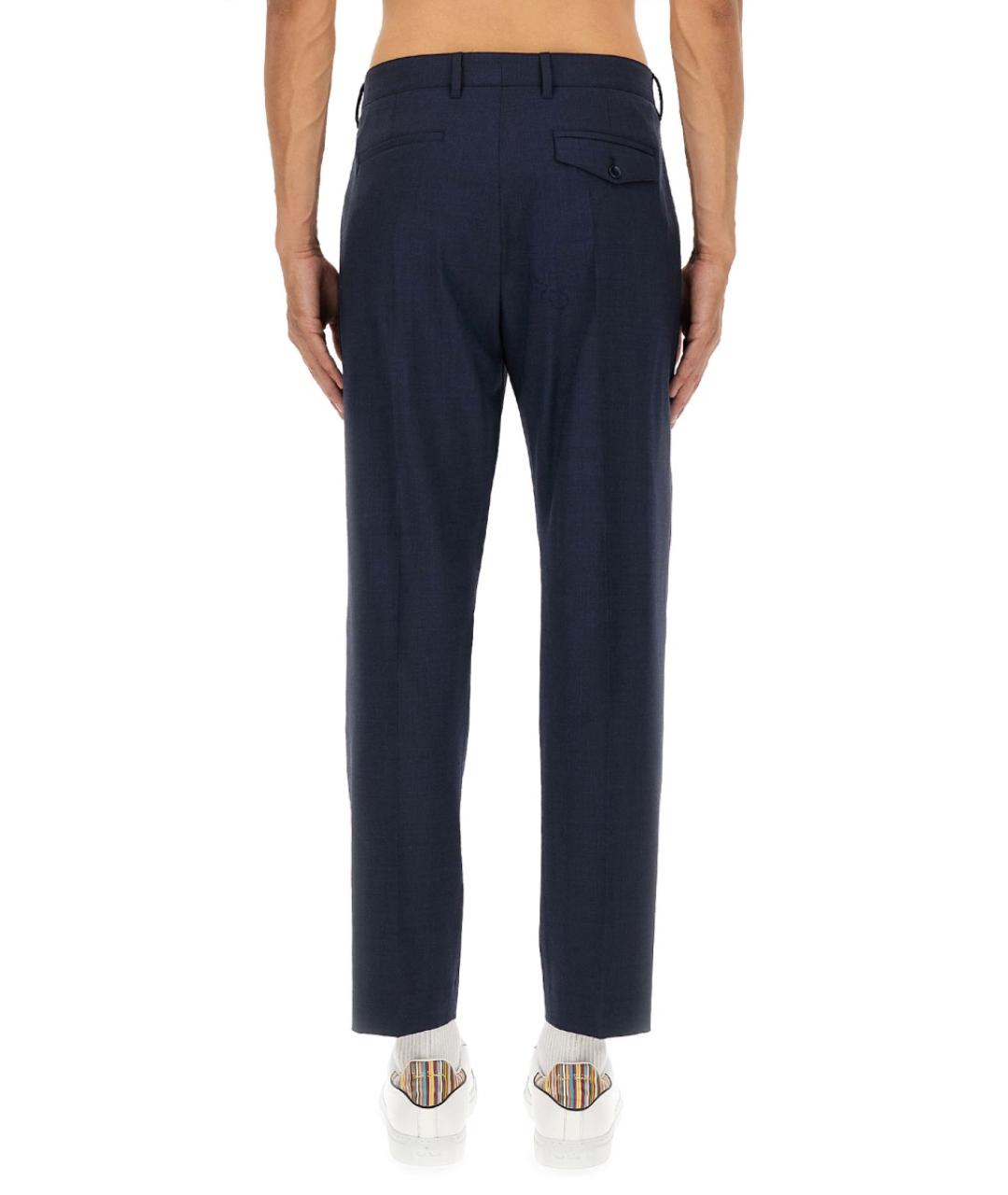PAUL SMITH Синие шерстяные повседневные брюки, фото 3