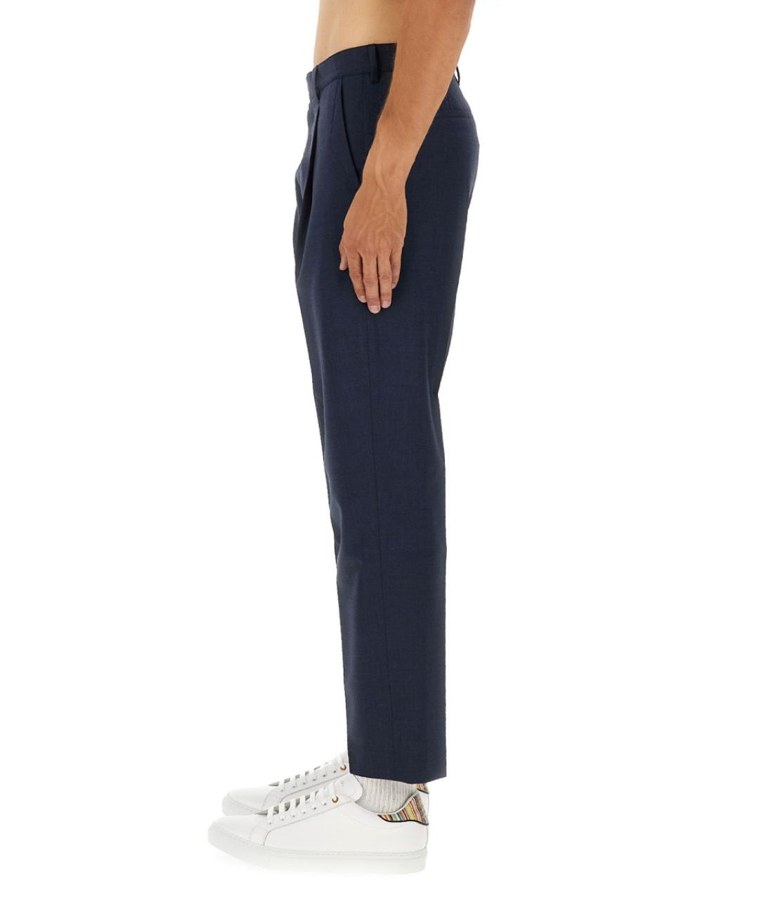 PAUL SMITH Синие шерстяные повседневные брюки, фото 4