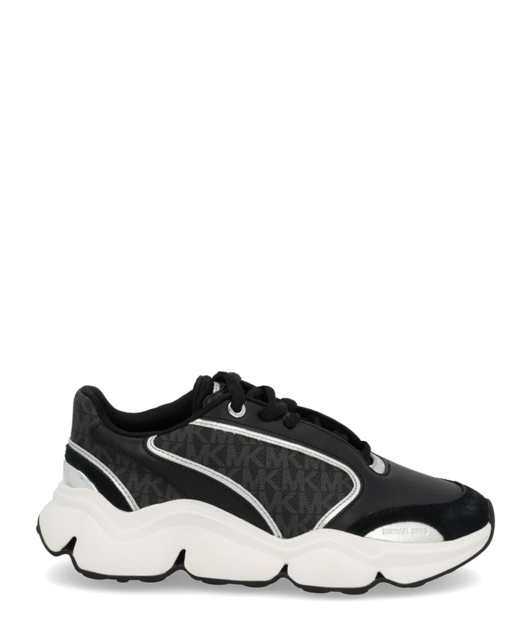 MICHAEL KORS Черные кожаные кроссовки, фото 1