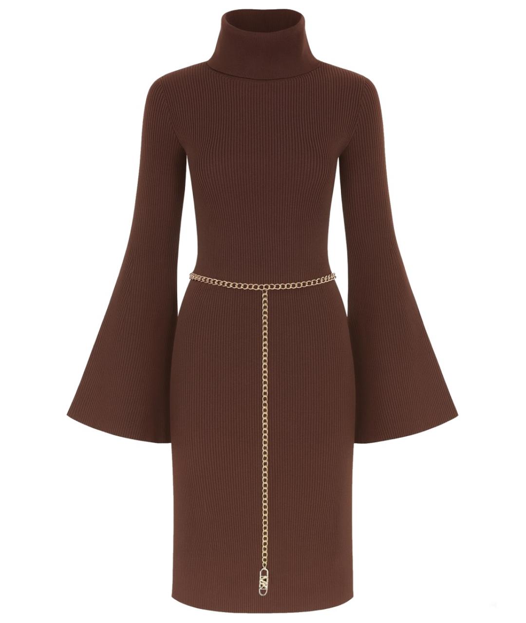 MICHAEL KORS Коричневое вискозное повседневное платье, фото 1