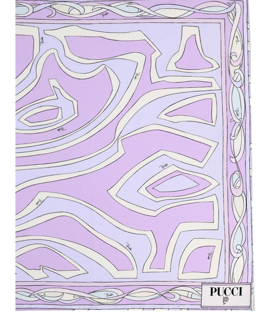 PUCCI Фиолетовый шелковый платок, фото 2