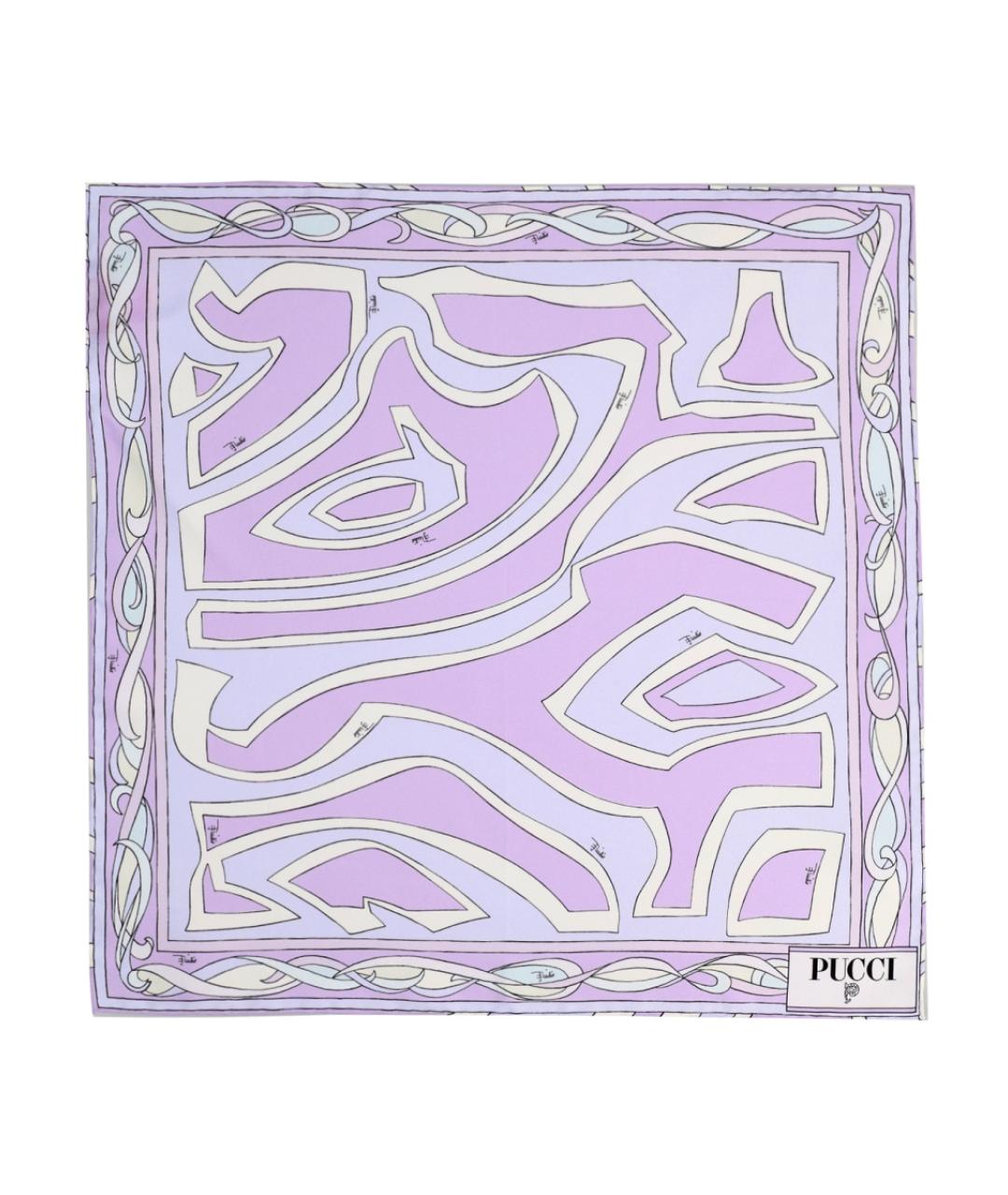 PUCCI Фиолетовый шелковый платок, фото 1