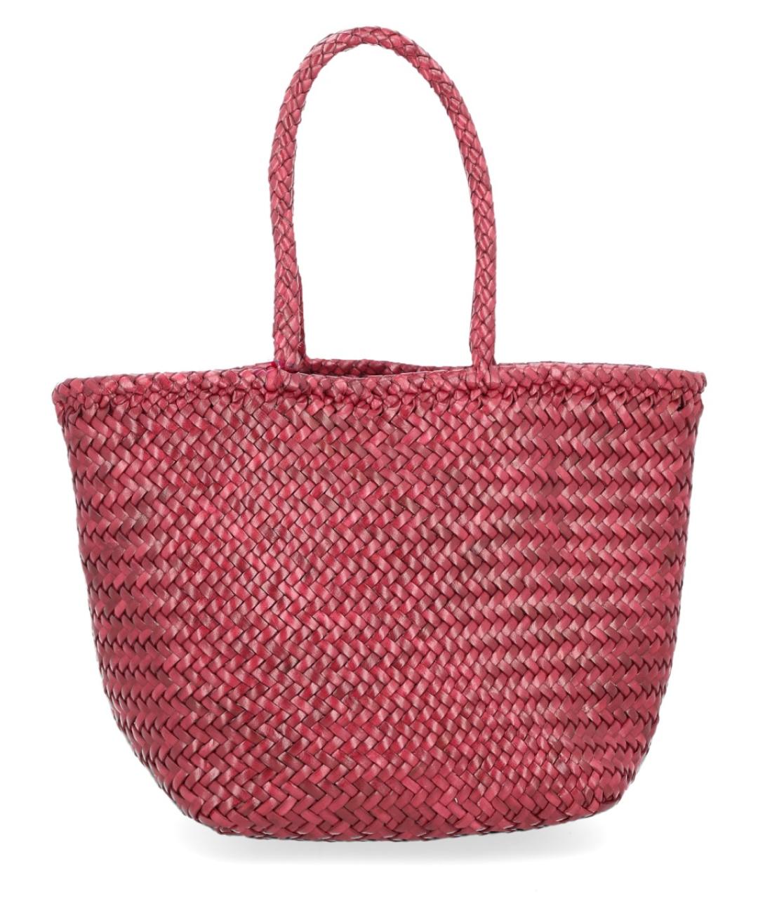 Dragon Diffusion Бордовая кожаная сумка тоут, фото 3