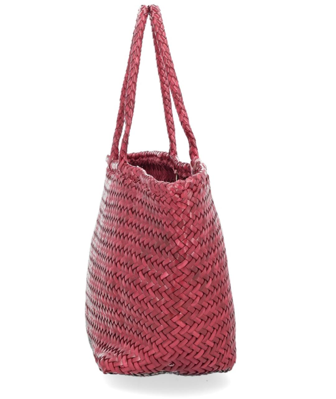 Dragon Diffusion Бордовая кожаная сумка тоут, фото 4