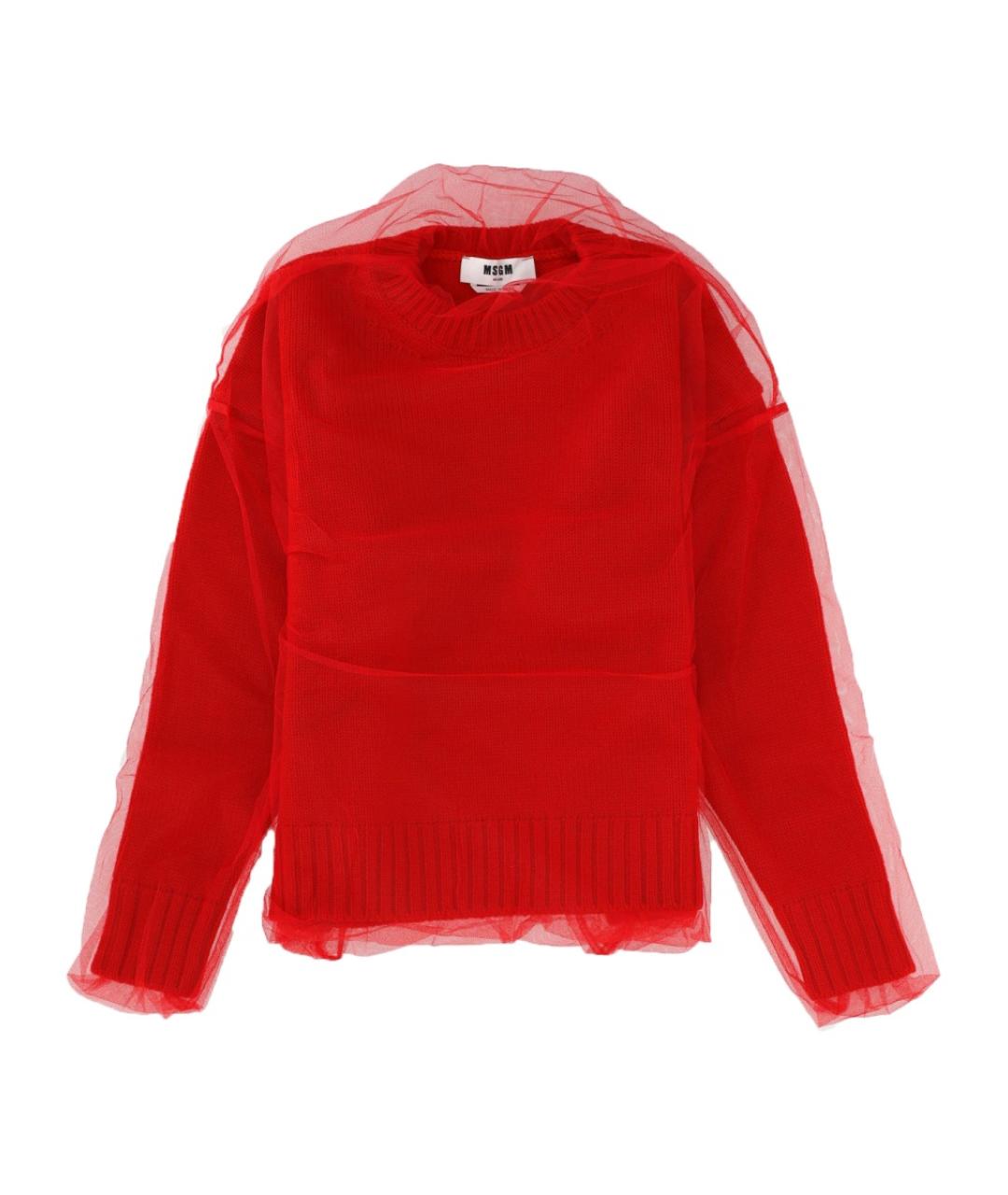 MSGM Красный шерстяной джемпер / свитер, фото 1