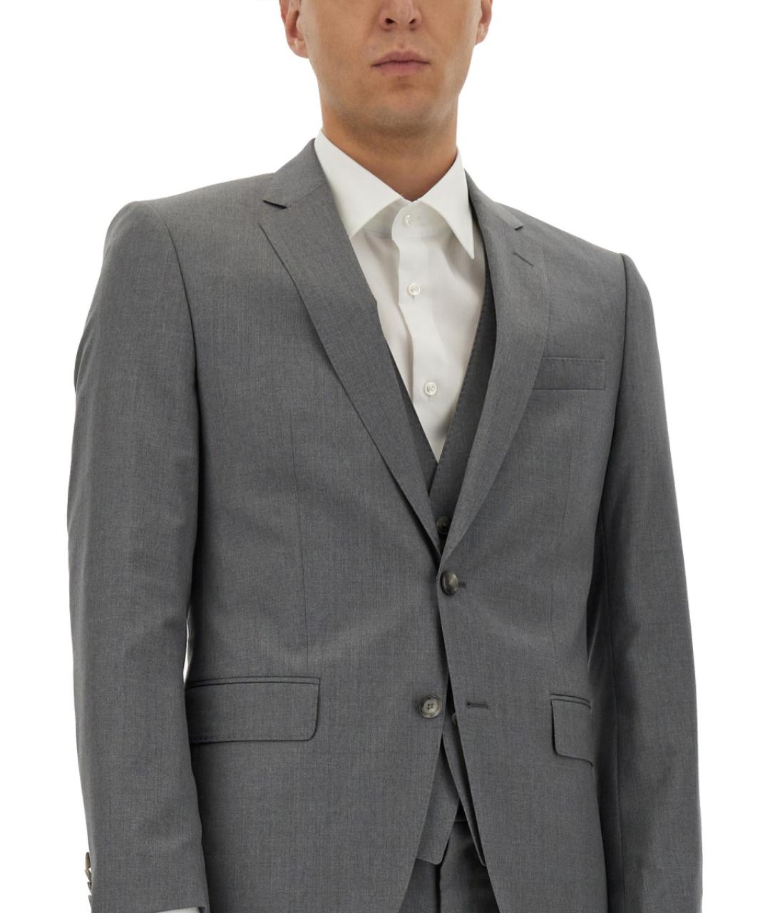 HUGO BOSS Серый шерстяной пиджак, фото 4