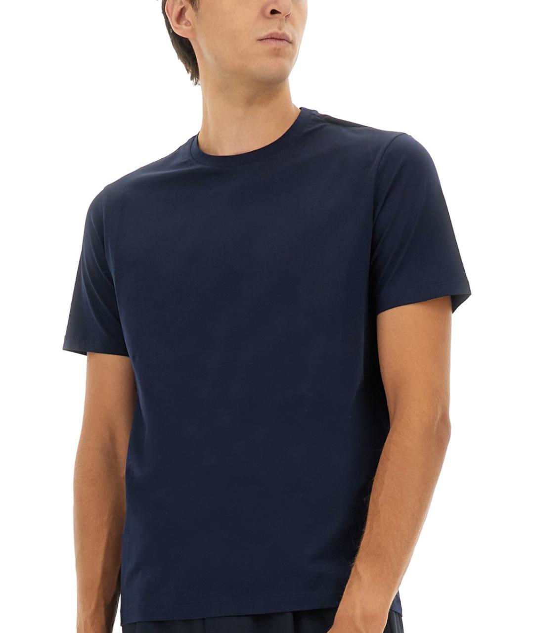 HERNO Синяя хлопковая футболка, фото 4