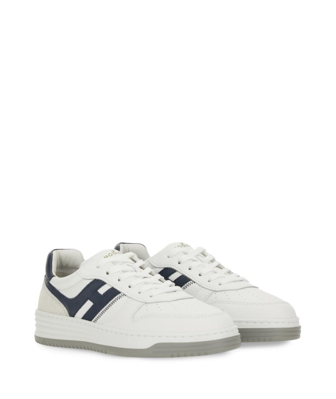 HOGAN Белые кожаные низкие кроссовки / кеды, фото 5