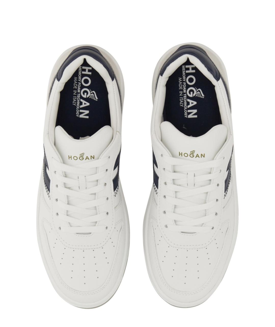 HOGAN Белые кожаные низкие кроссовки / кеды, фото 2