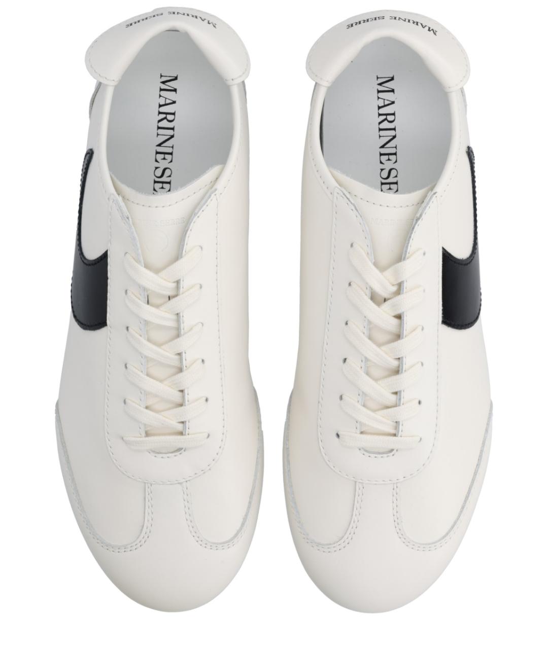 MARINE SERRE Белые кожаные низкие кроссовки / кеды, фото 5