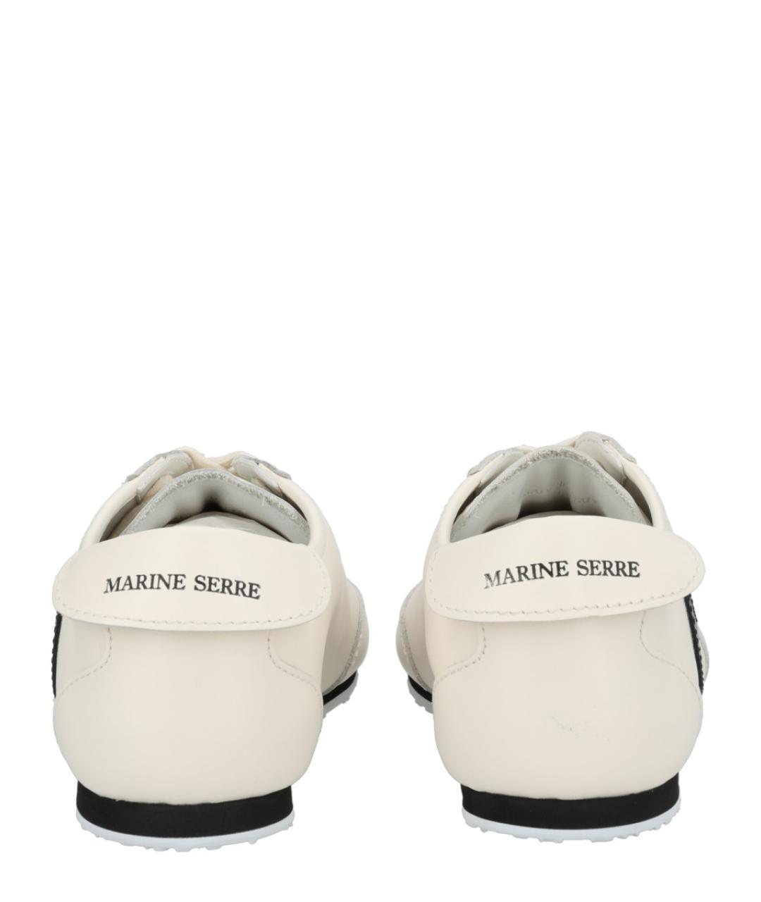 MARINE SERRE Белые кожаные низкие кроссовки / кеды, фото 4