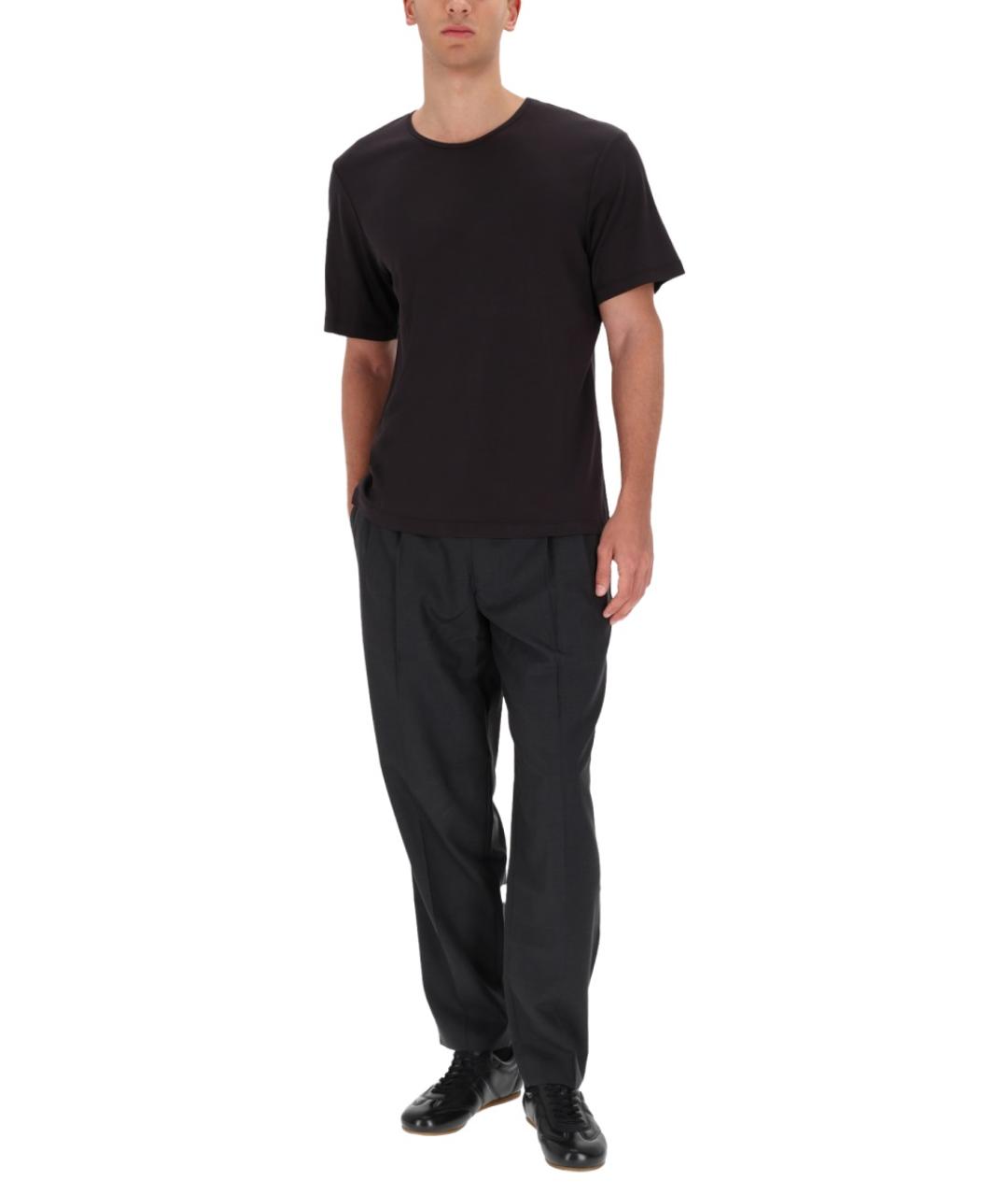 LEMAIRE Коричневая хлопковая футболка, фото 2