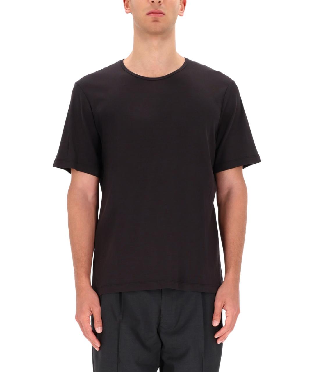 LEMAIRE Коричневая хлопковая футболка, фото 4