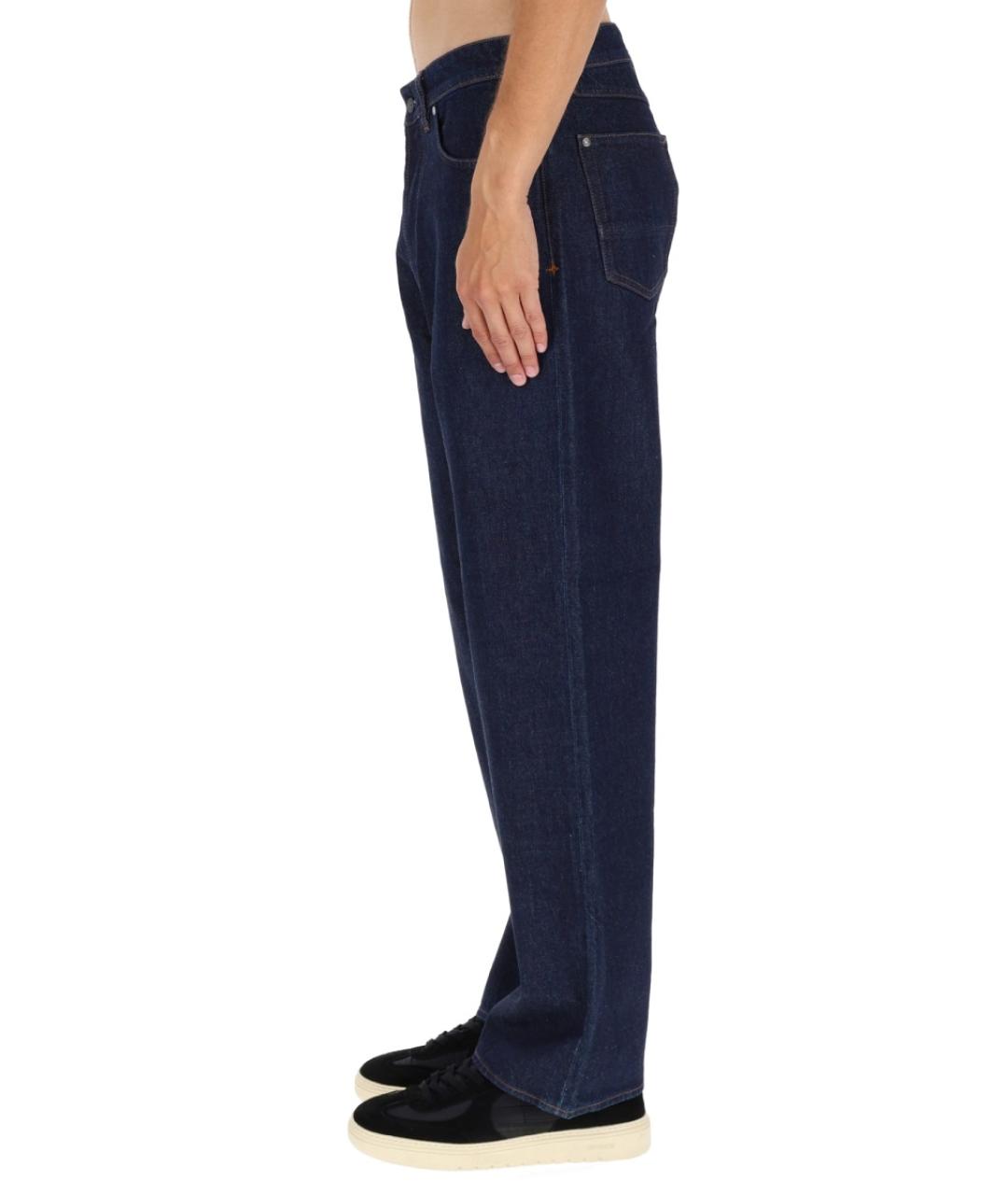 STONE ISLAND Синие хлопковые прямые джинсы, фото 6