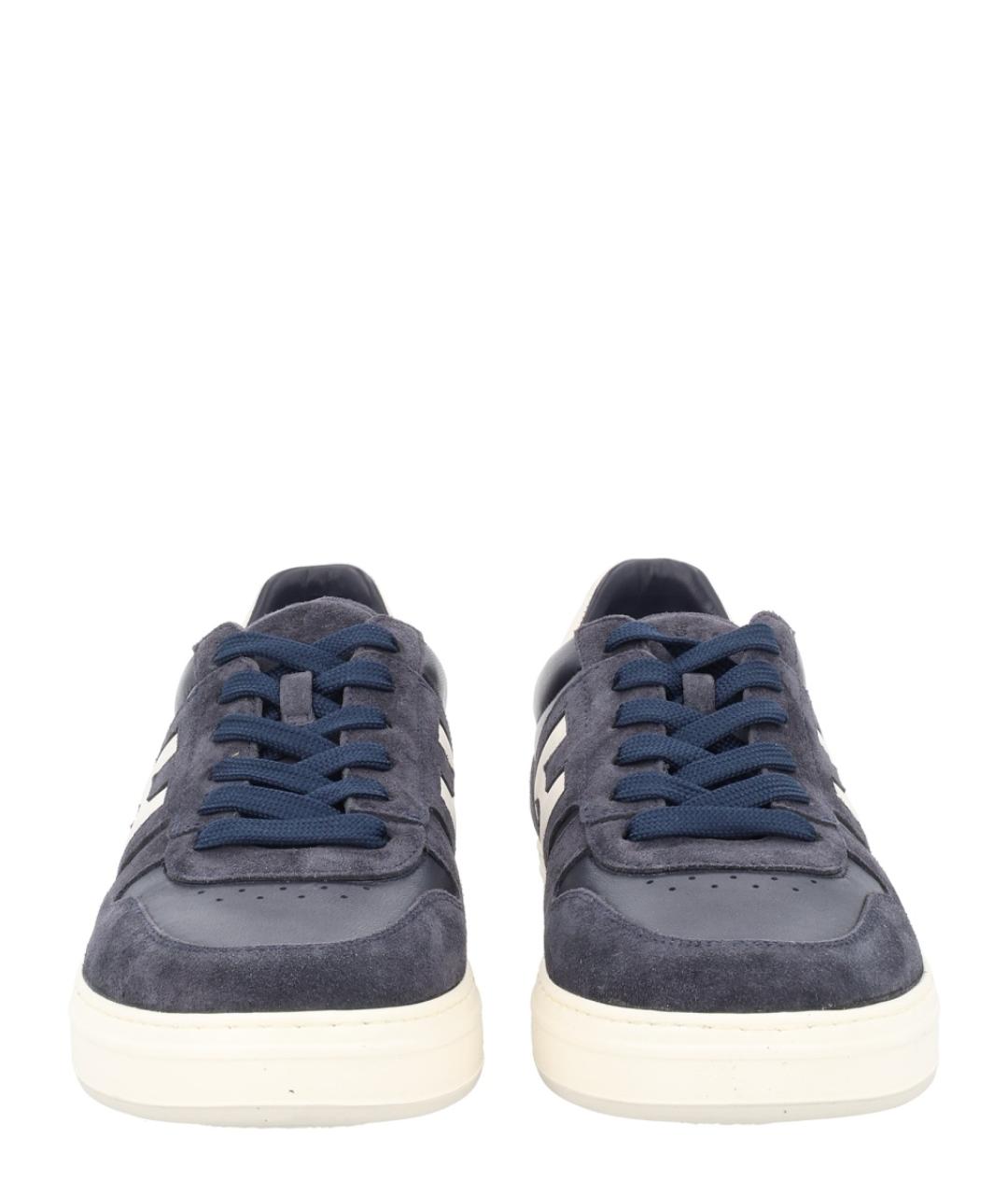 HOGAN Темно-синие замшевые низкие кроссовки / кеды, фото 3