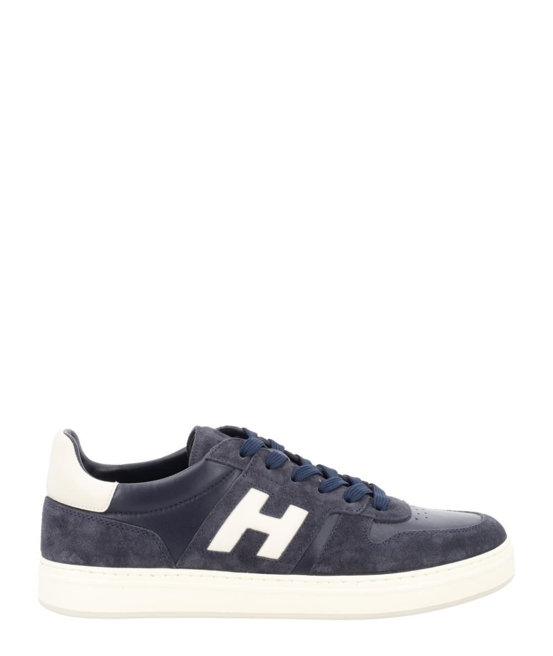 HOGAN Темно-синие замшевые низкие кроссовки / кеды, фото 1