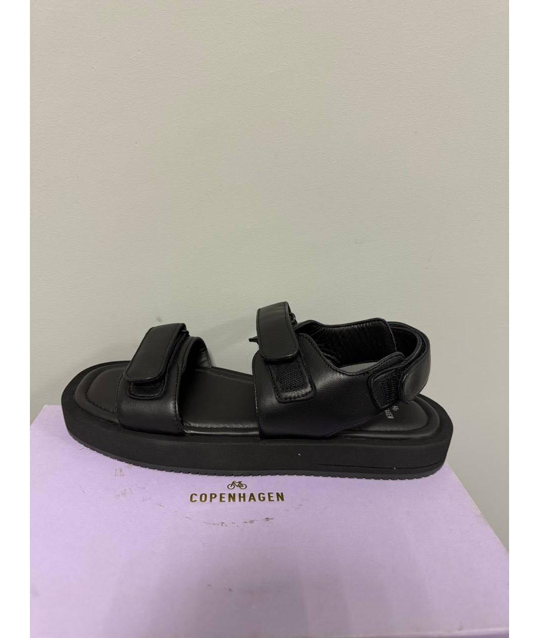 COPENHAGEN Черные кожаные сандалии, фото 6