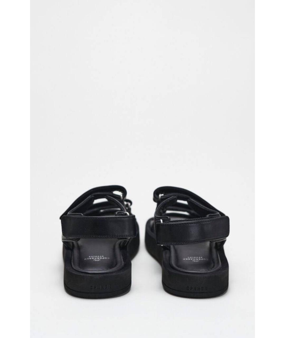 COPENHAGEN Черные кожаные сандалии, фото 4