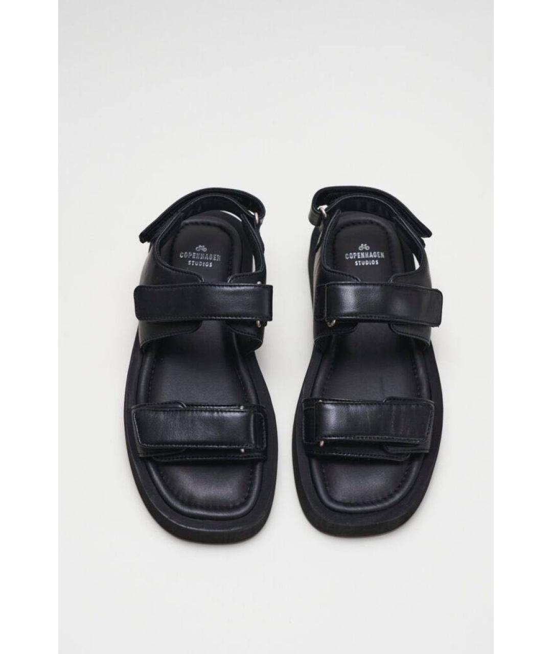 COPENHAGEN Черные кожаные сандалии, фото 5