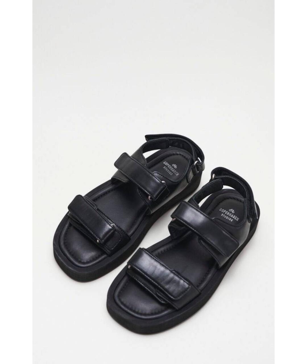 COPENHAGEN Черные кожаные сандалии, фото 3
