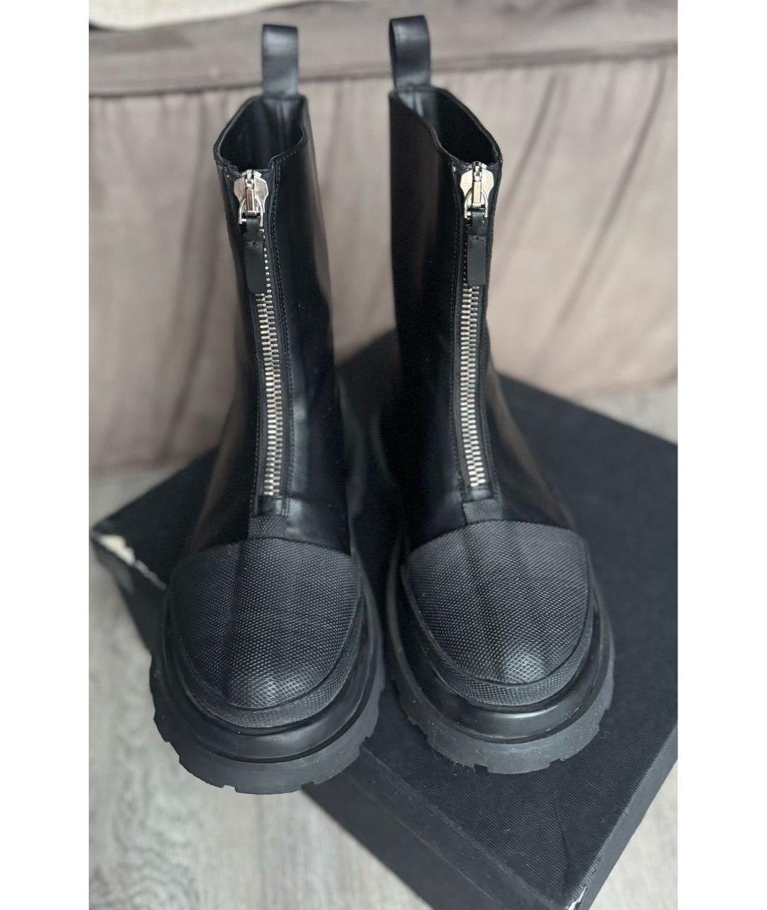 JIL SANDER Черные кожаные ботинки, фото 3