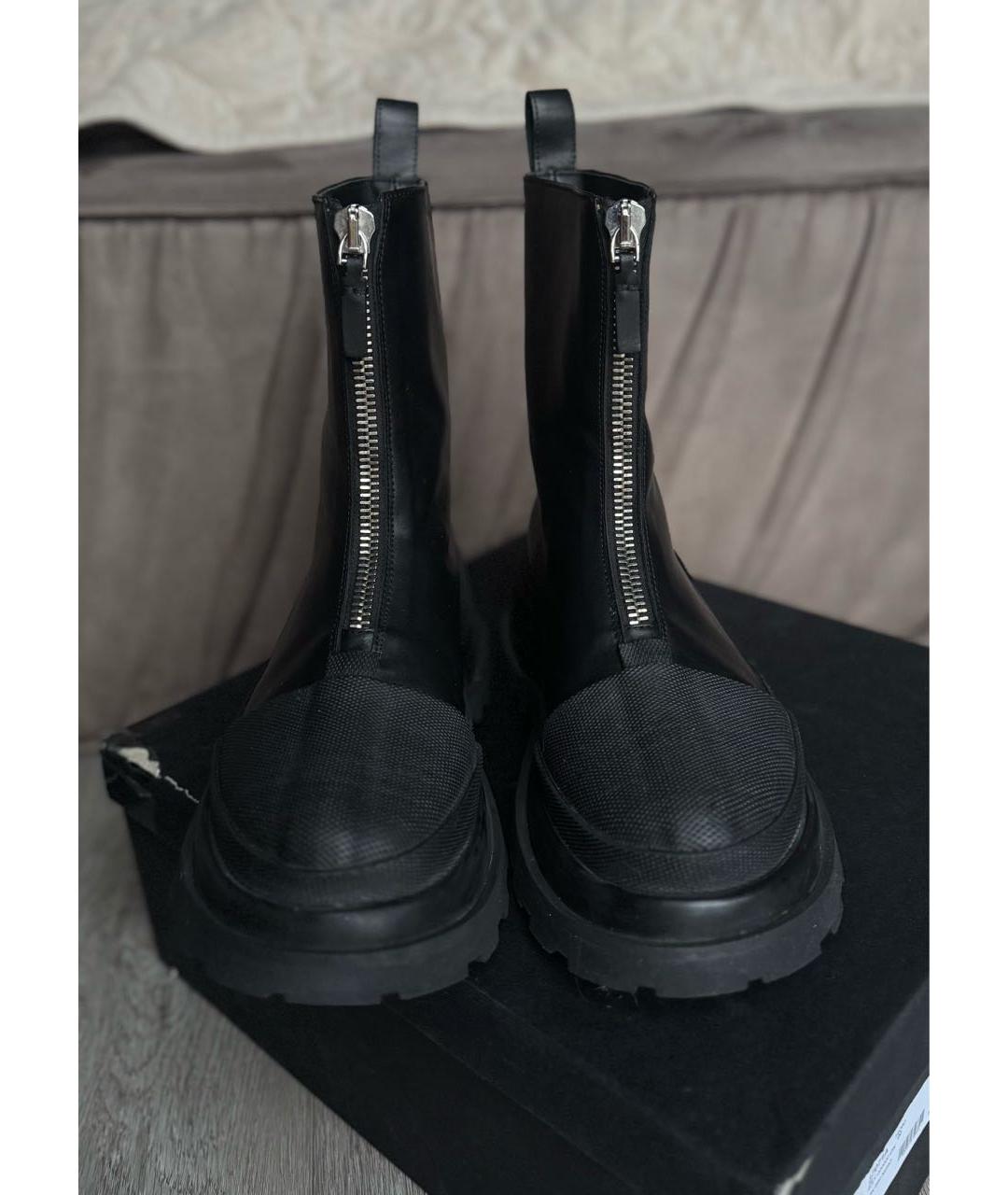 JIL SANDER Черные кожаные ботинки, фото 4