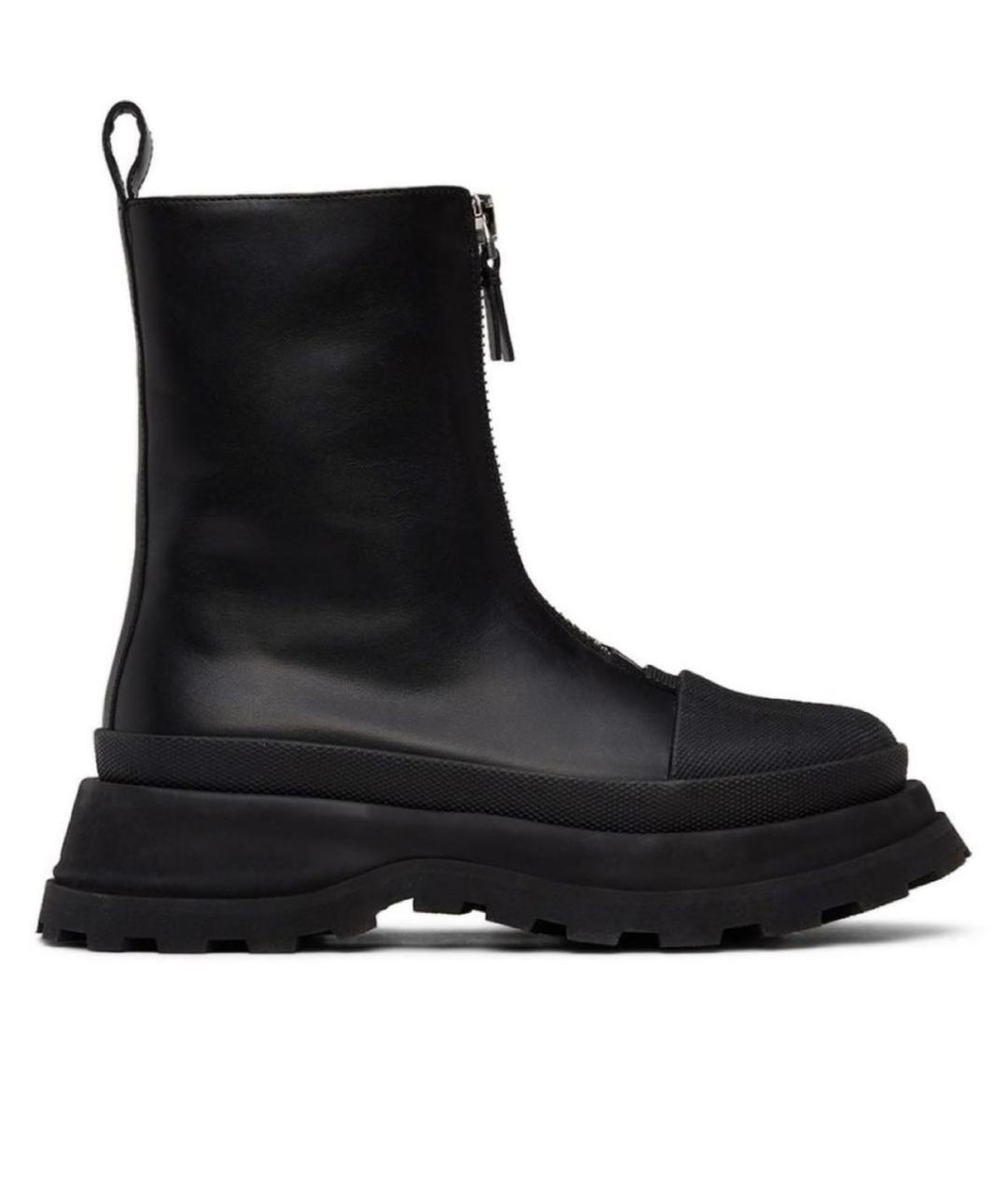 JIL SANDER Черные кожаные ботинки, фото 9