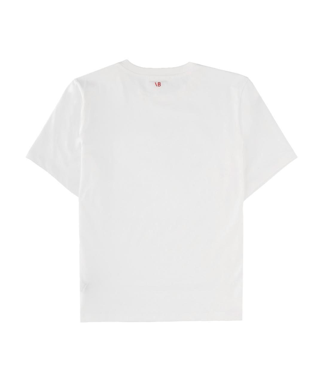 VICTORIA BECKHAM Белая хлопковая футболка, фото 2