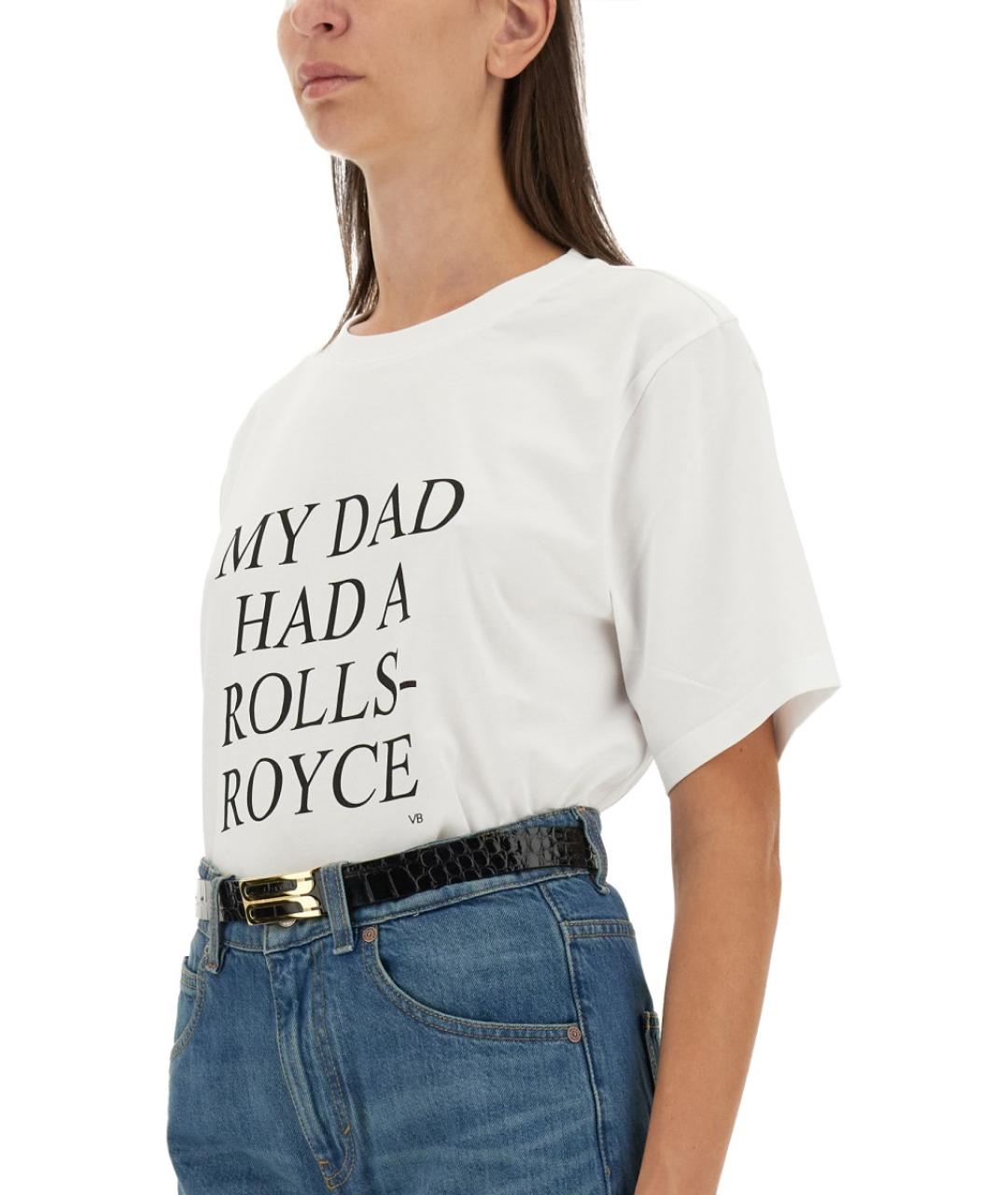 VICTORIA BECKHAM Белая хлопковая футболка, фото 6