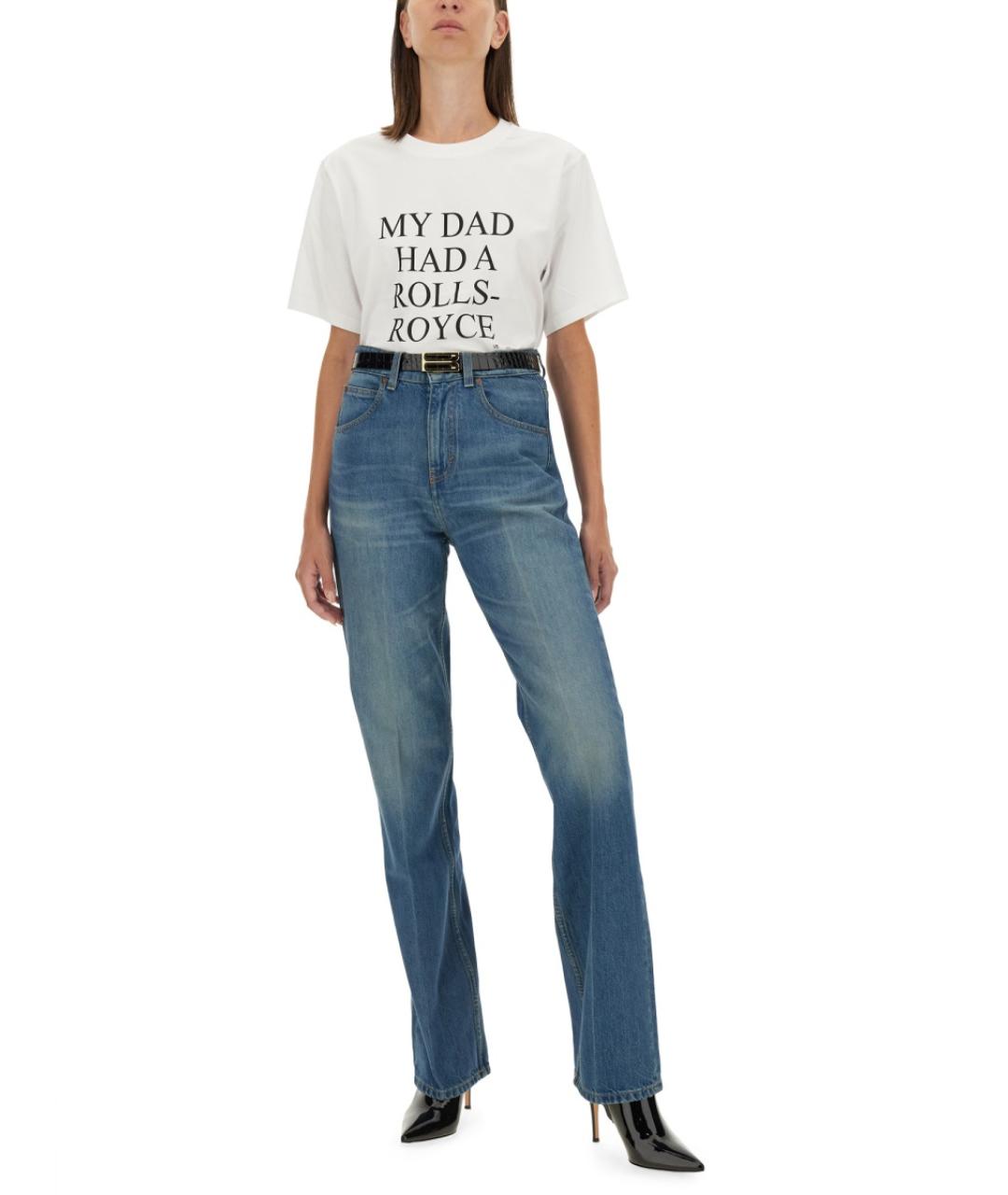 VICTORIA BECKHAM Белая хлопковая футболка, фото 4