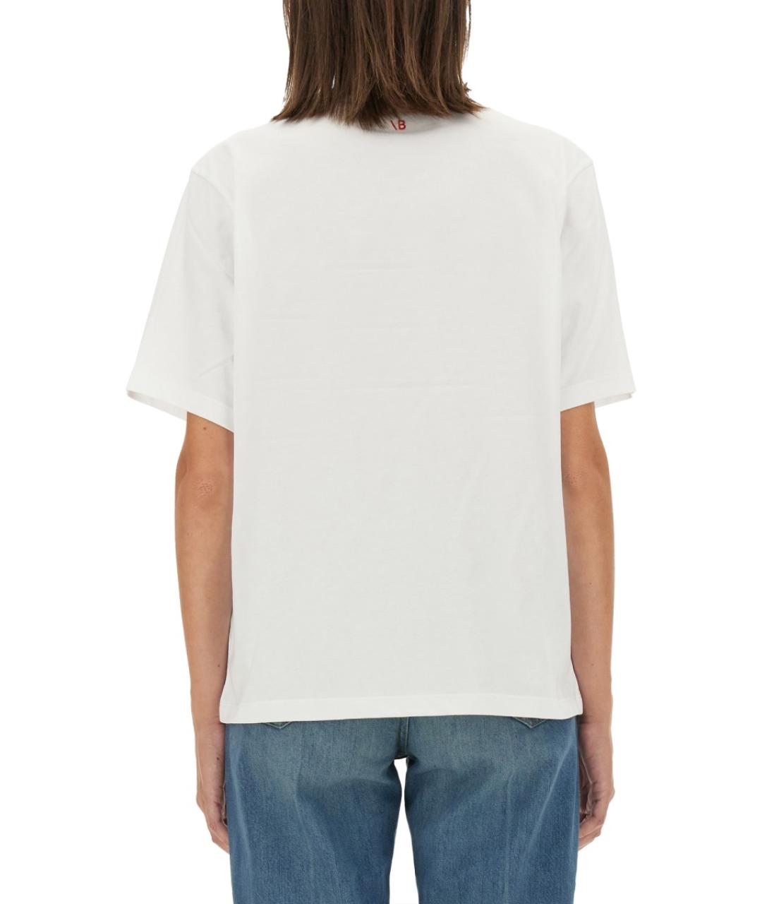 VICTORIA BECKHAM Белая хлопковая футболка, фото 5