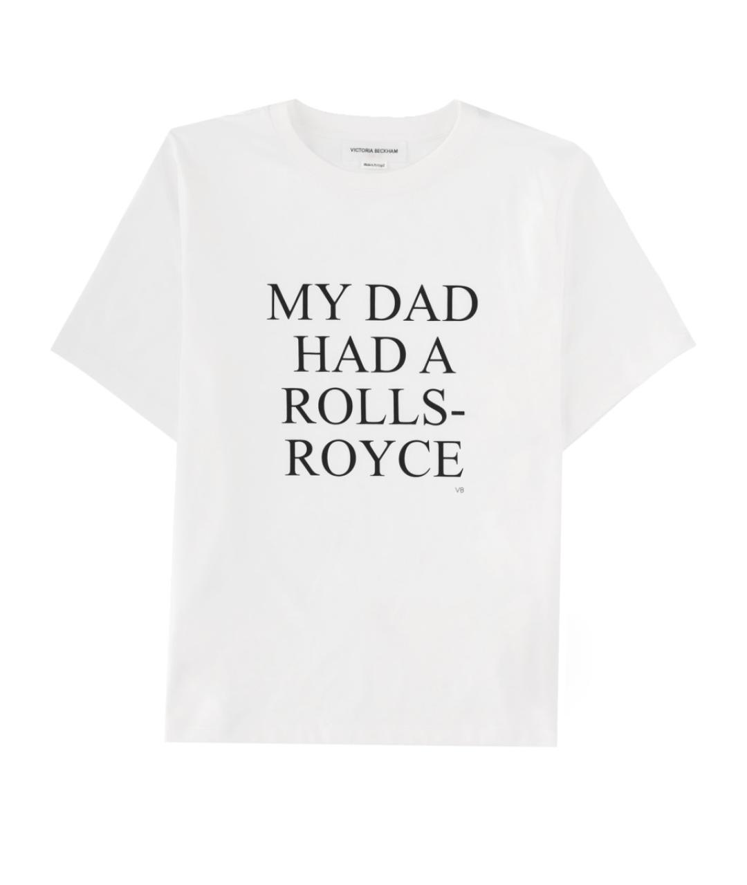 VICTORIA BECKHAM Белая хлопковая футболка, фото 1