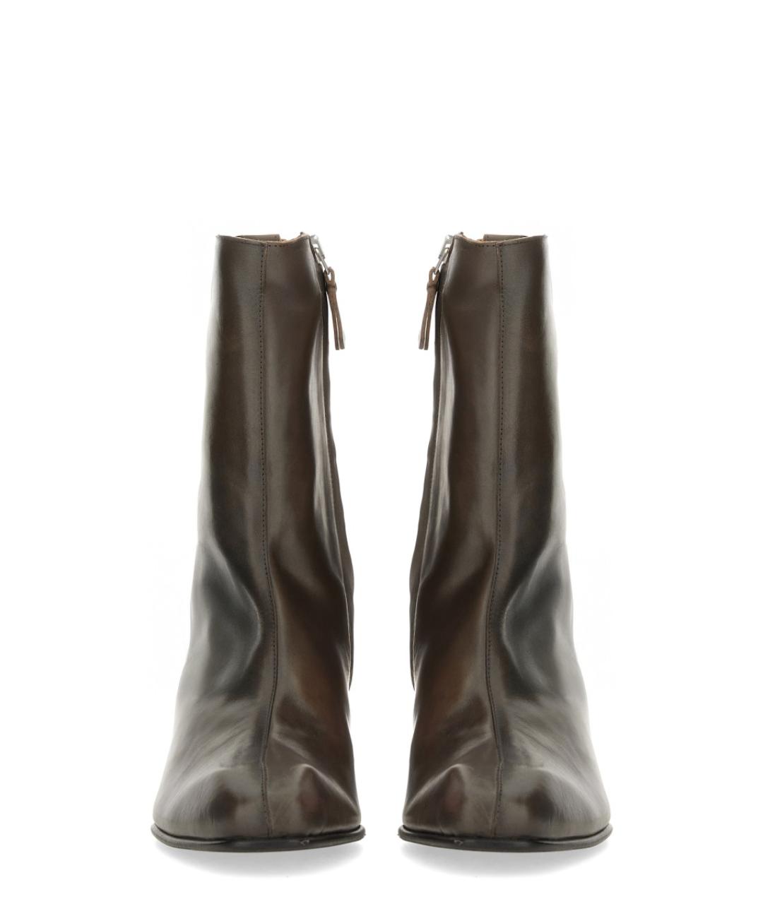 OUR LEGACY Коричневые кожаные ботильоны, фото 4