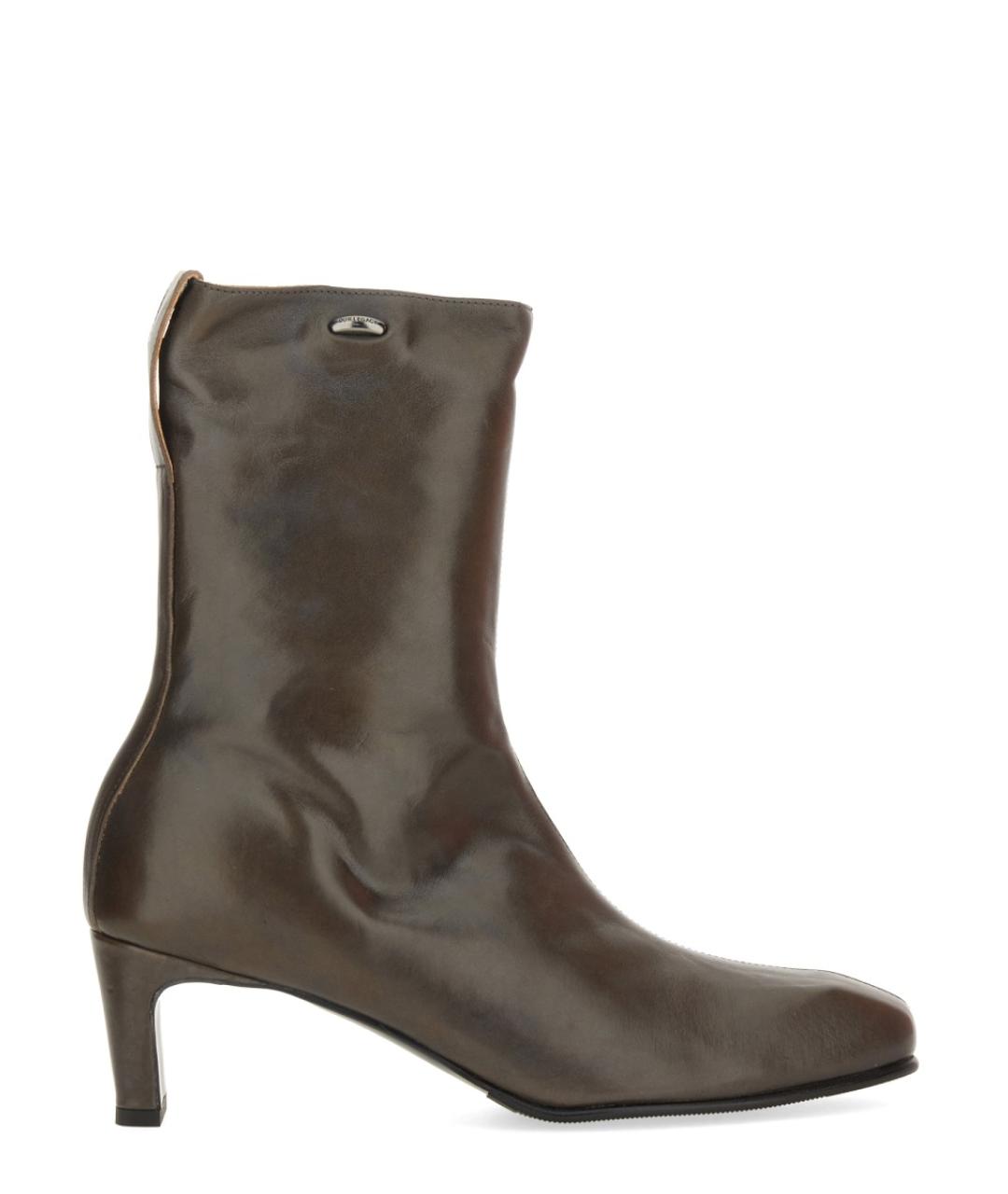 OUR LEGACY Коричневые кожаные ботильоны, фото 1