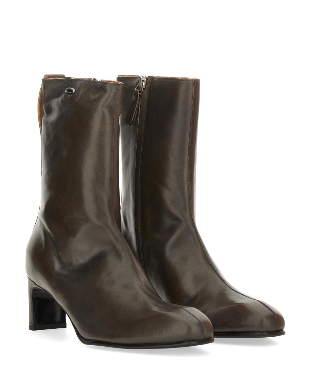 OUR LEGACY Коричневые кожаные ботильоны, фото 2