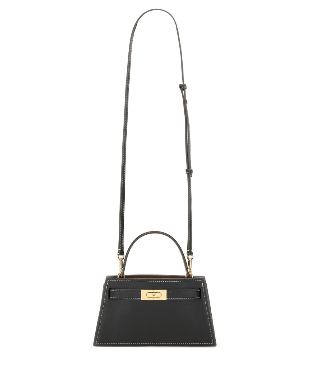 TORY BURCH Черная кожаная сумка с короткими ручками, фото 2