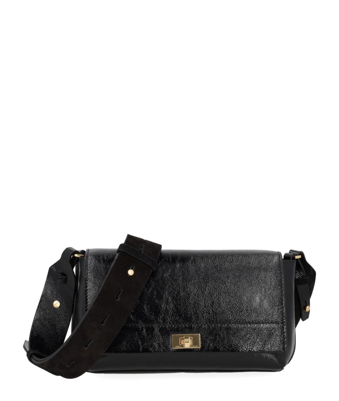 ANYA HINDMARCH Черная кожаная сумка через плечо, фото 1
