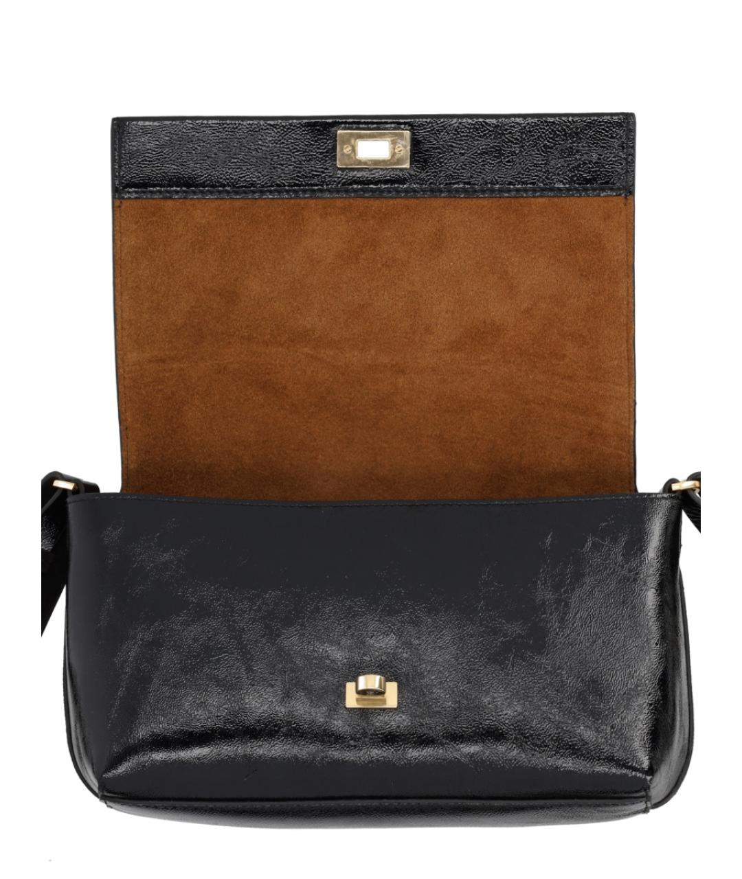 ANYA HINDMARCH Черная кожаная сумка через плечо, фото 4