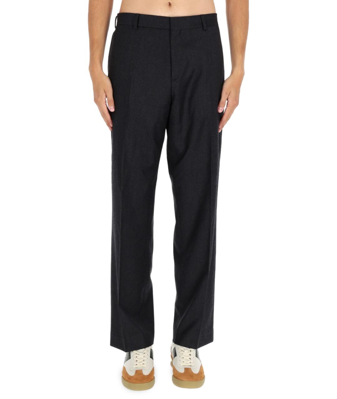 PAUL SMITH Серые шерстяные повседневные брюки, фото 5