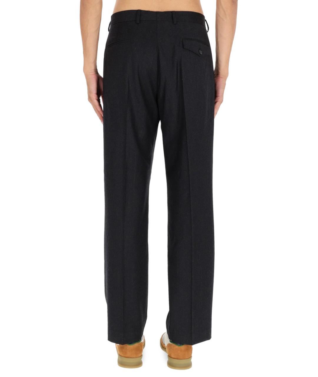 PAUL SMITH Серые шерстяные повседневные брюки, фото 4