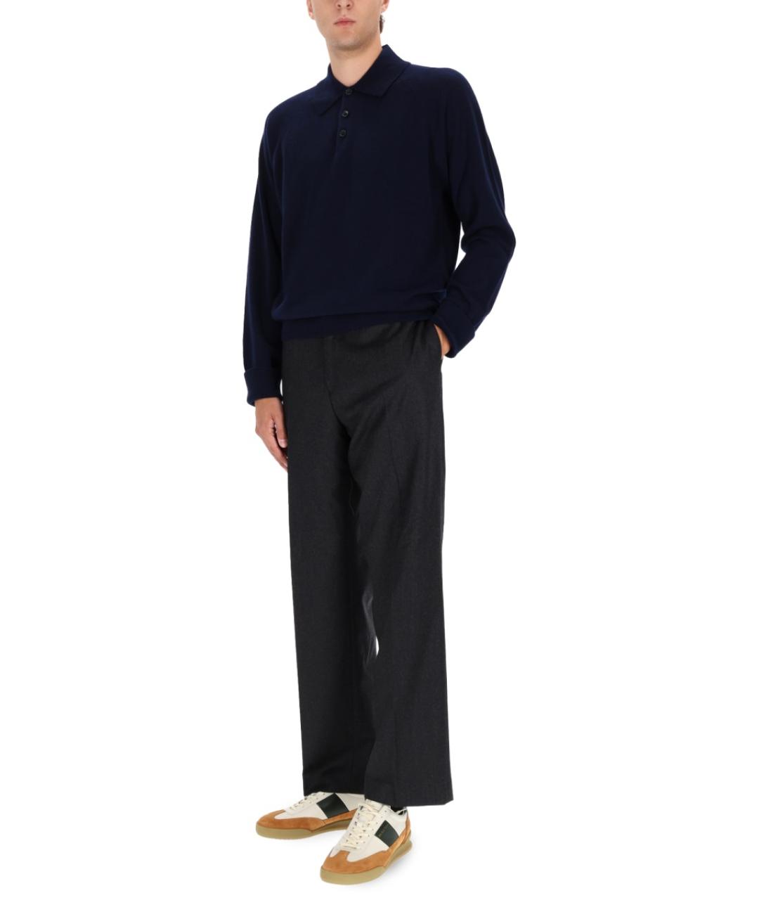 PAUL SMITH Серые шерстяные повседневные брюки, фото 2