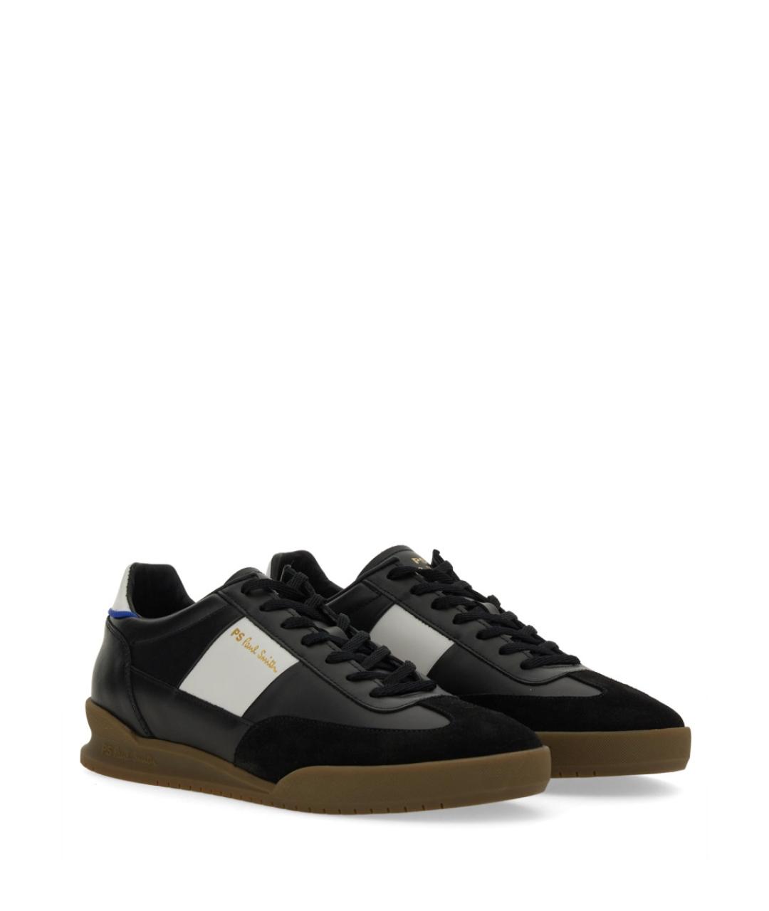 PS BY PAUL SMITH Черные кожаные низкие кроссовки / кеды, фото 2