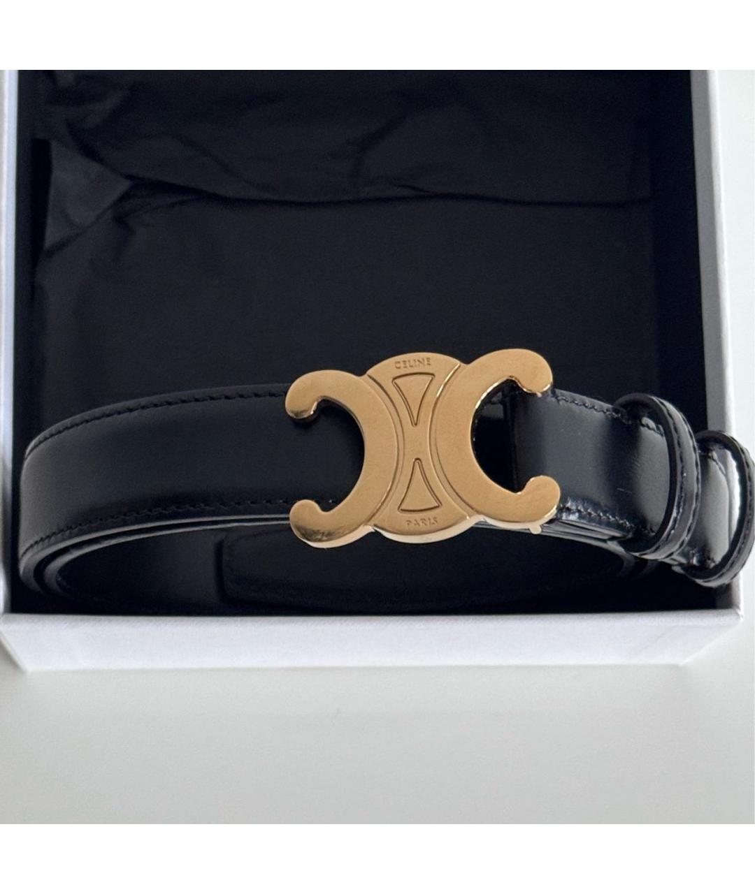 CELINE Черный кожаный ремень, фото 2