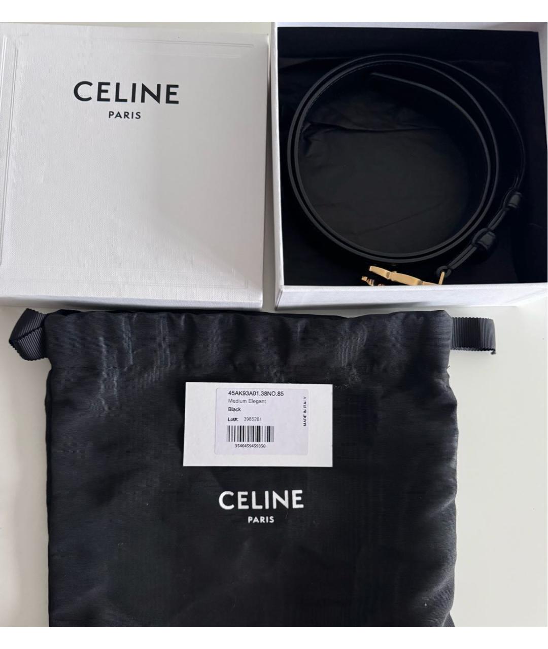 CELINE Черный кожаный ремень, фото 3