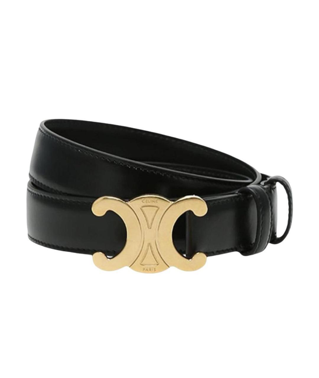 CELINE Черный кожаный ремень, фото 1