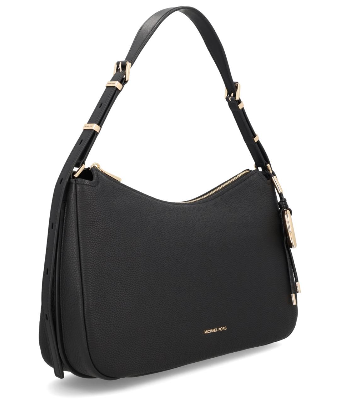 MICHAEL KORS Черная кожаная сумка через плечо, фото 2