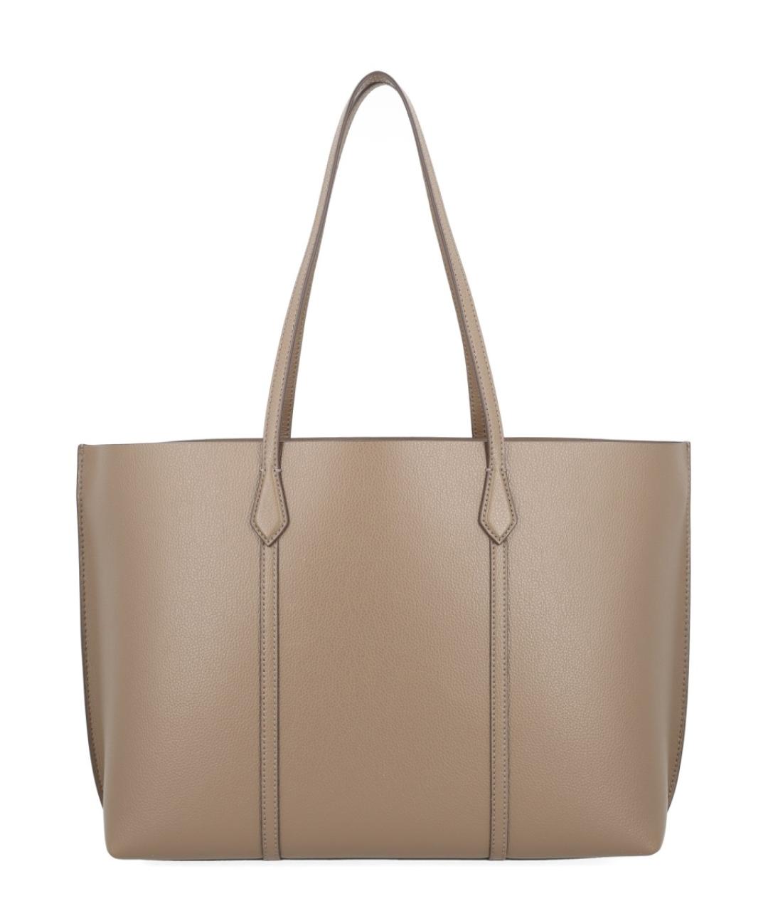 TORY BURCH Бежевая кожаная сумка тоут, фото 3