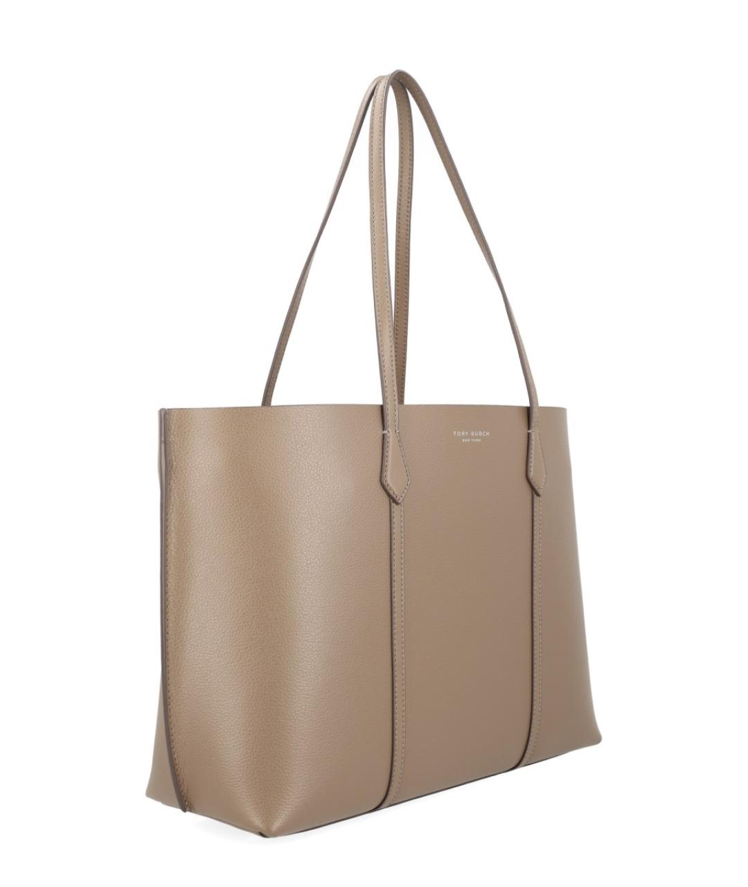 TORY BURCH Бежевая кожаная сумка тоут, фото 2
